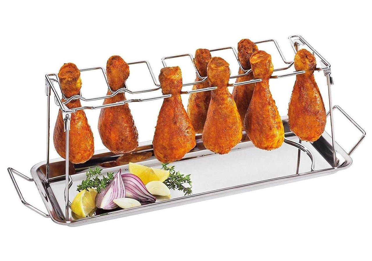 Kuchenprofi 12 Slot Chicken Leg Grilling Rack, Poultry BBQ