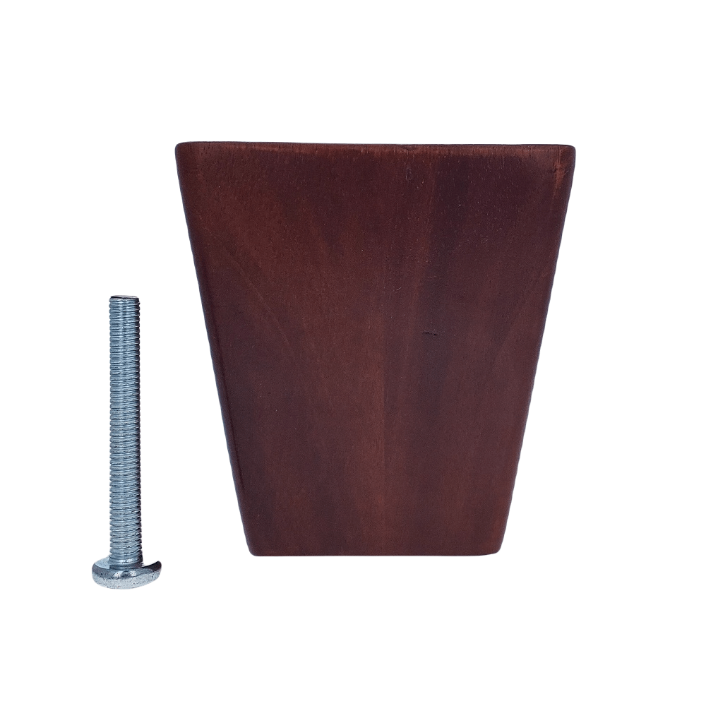 Leg Daddy 4" Dark Finish Square Tapered Wooden Sofa Leg with Your Choice Bolt, 5/16", M8, or M10 Bolt Size