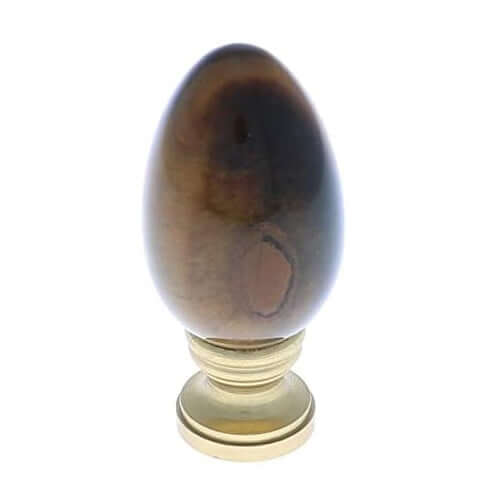 Art Finial - Tiger Eye Jade with Brass Base, Set of 2, Mini Works of Art, Update Your Lamps!