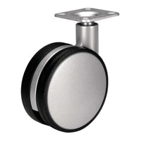 Thumbnail for Hafele 660.30.992 Black and Silver Plate Mounted Caster without Brake
