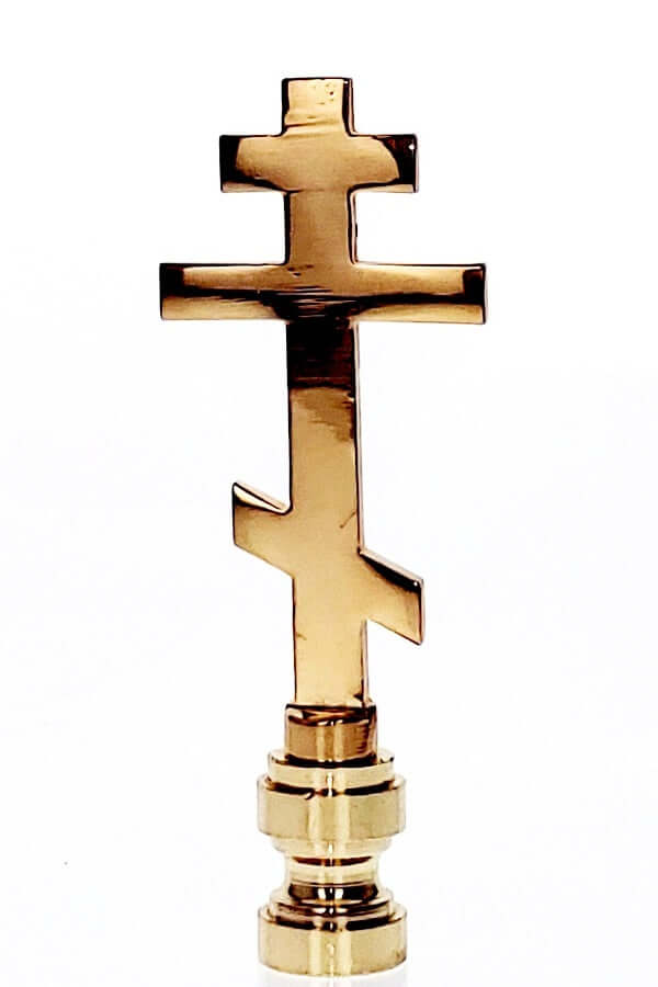 Art Finial - Orthodox Cross, Set of 2 - Religious Works of Art, Update Your Lamps!