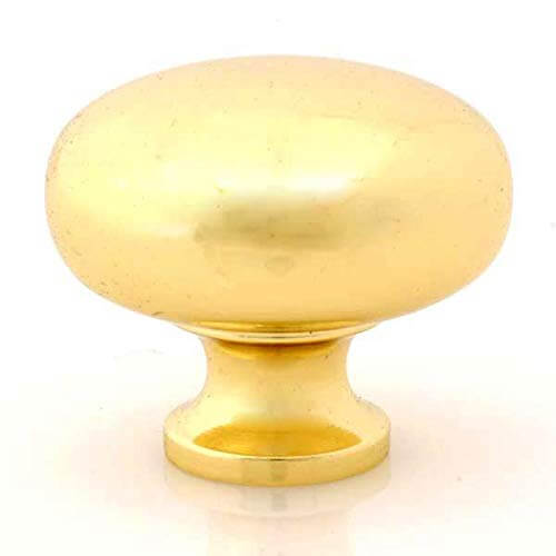 1-1/4" Diameter Cabinet Knob in Polished Brass, Box of 50