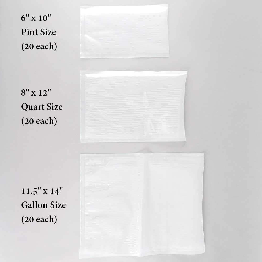 Cucina Chef External Vacuum Sealer Bags, 3 Mil, Full Mesh, Perfect for Sous Vide