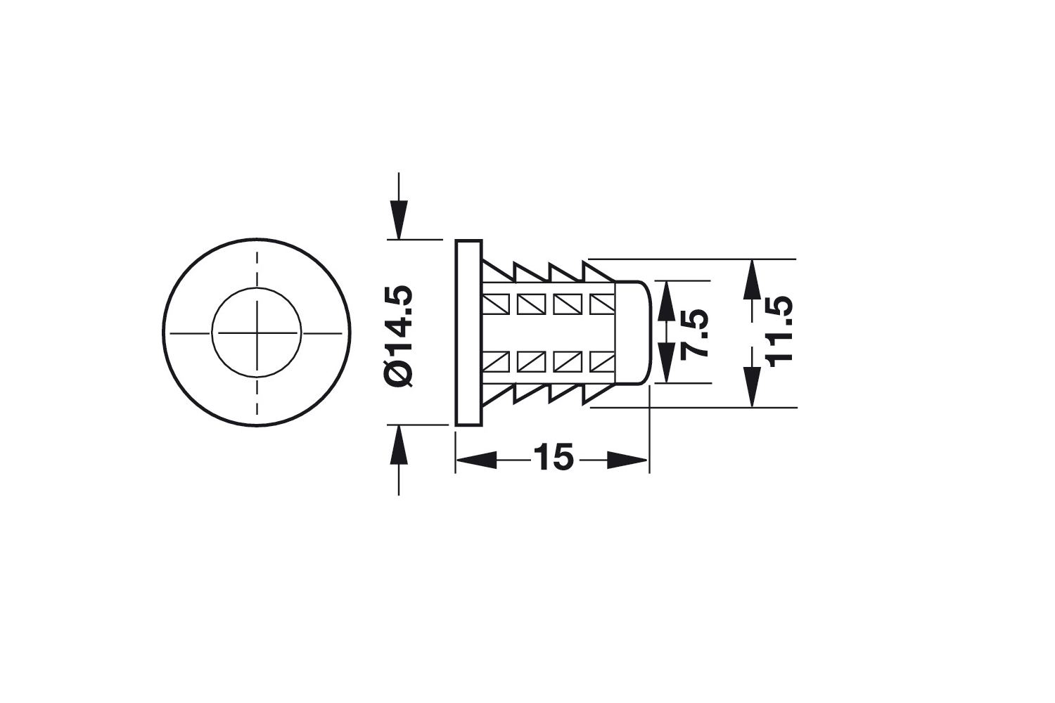 Hafele 039.03.062 Type B Steel Zinc Plated Insert Nut, 1/4-20x15mm Long (10 Pc)