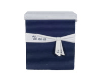 Thumbnail for Anne Home - Set of 5 Navy Blue Fabric Basket with Bow Decoration