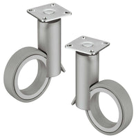 Thumbnail for Caster No Hub Plate Mount wiith Break, Wheel Ø67 mm, Aluminum Finish, Set of 2