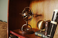 Thumbnail for Brass Armillary with Compass on Wood Base