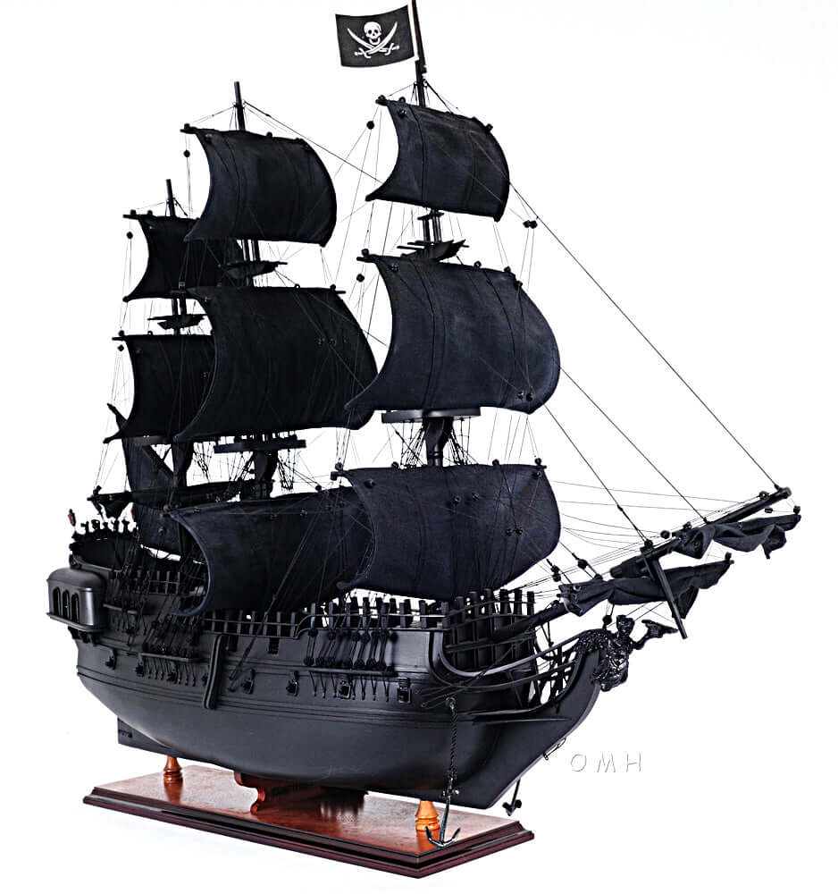 Black Pearl Pirate Ship Large Model with Floor Display Case