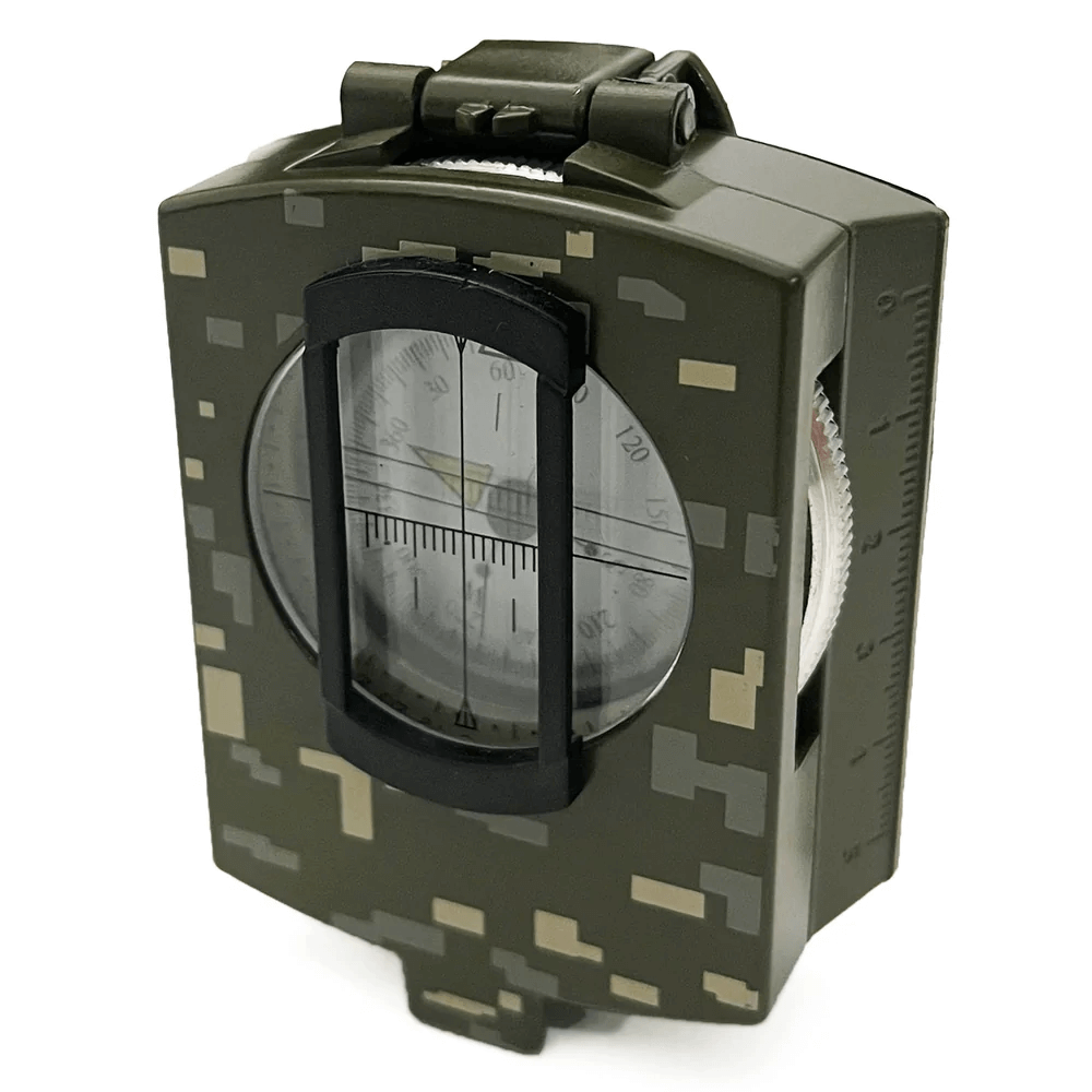 Aluminum Military Prismatic Sighting Compass with Digital Camo Design