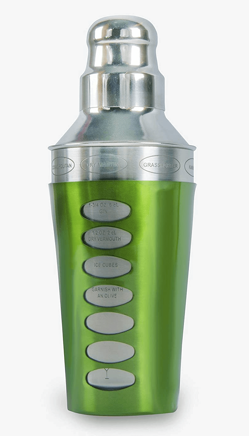Spin N Select 20 oz Stainless Steel Recipe Cocktail Shaker with 8 Recipes