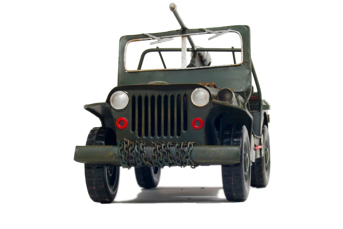 1941 Willy's MB Overland Jeep Green Metal Handmade Car Model