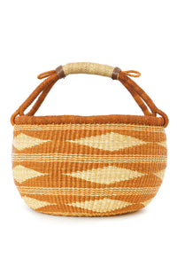 Thumbnail for Copper Diamond Handwoven Decorative Bolga Basket